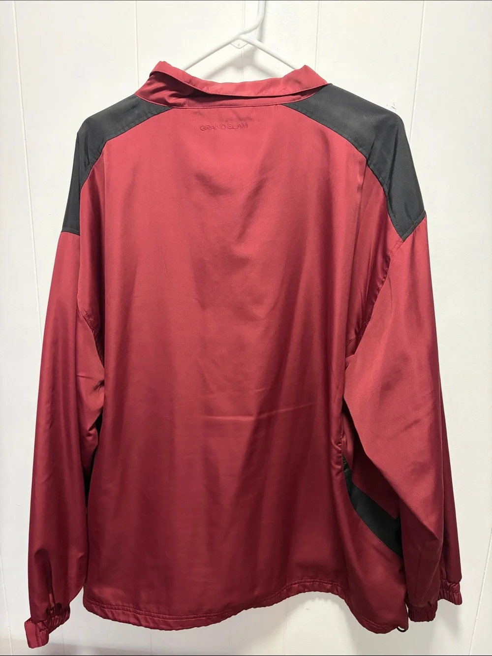 Men's Red Quarter-Zip Windbreaker with Black Accents
